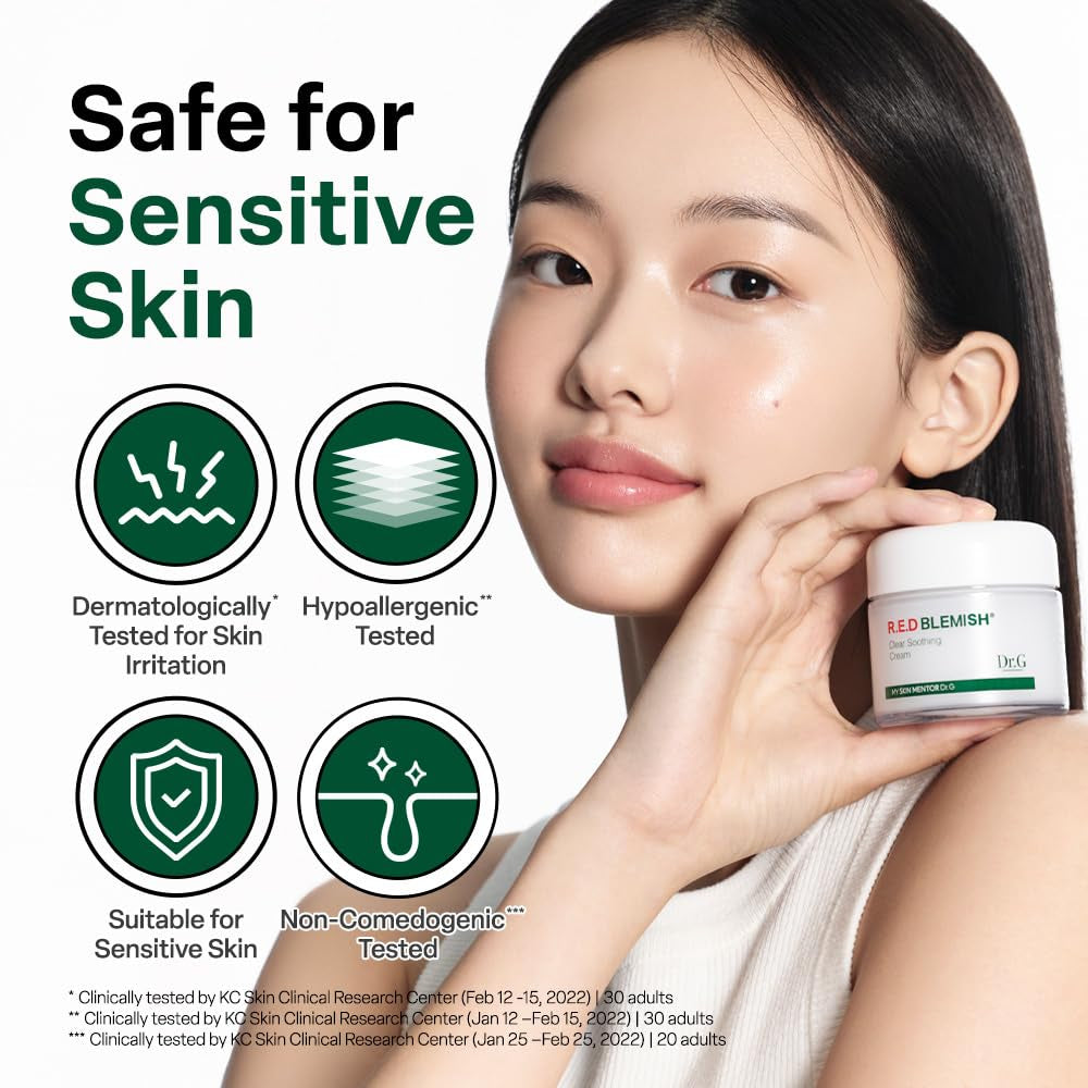 Dr.G R.E.D. Blemish Clear Soothing Face Cream, 2.36 Fl Oz